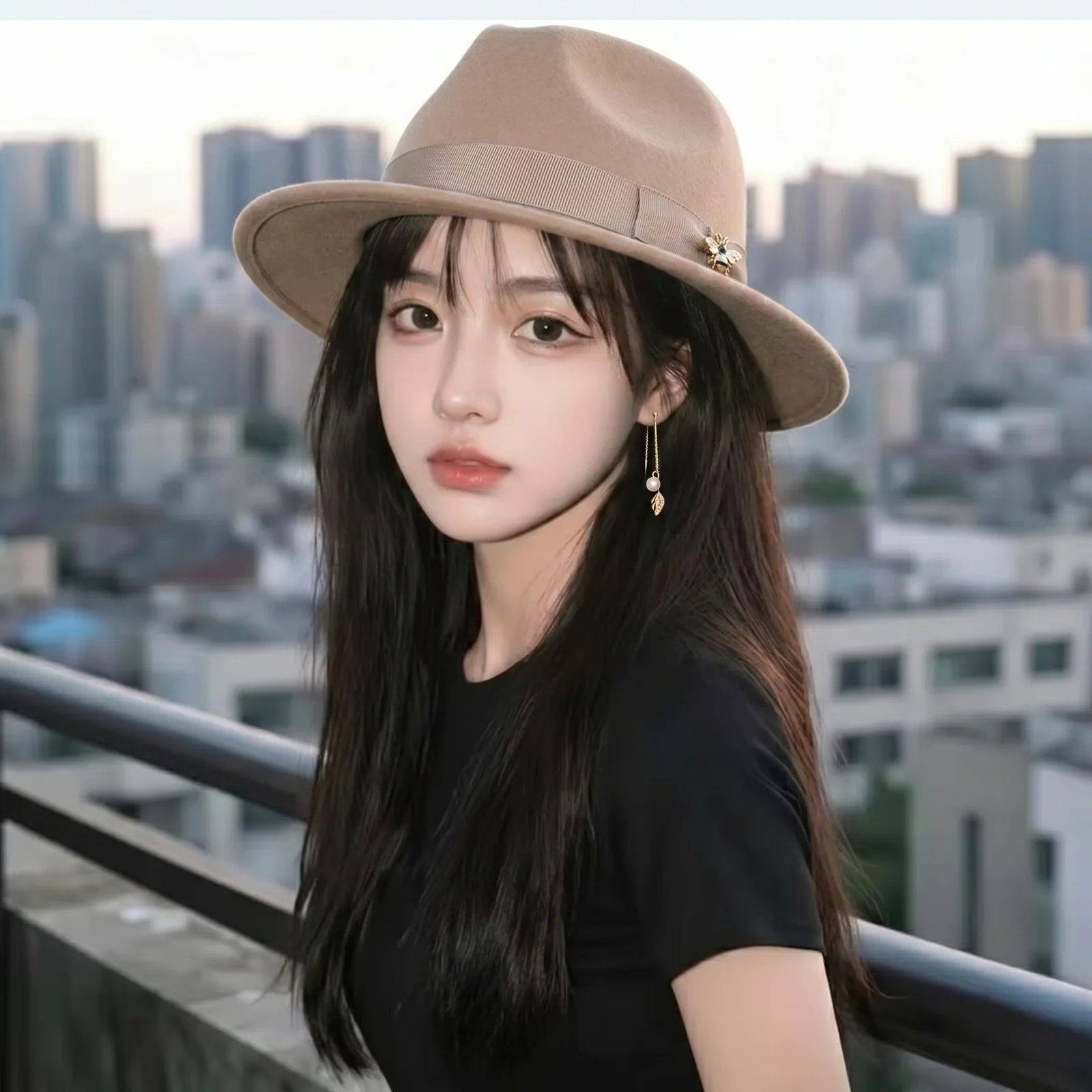 AI-added aviator sunglasses on portrait, natural shadow and reflection
