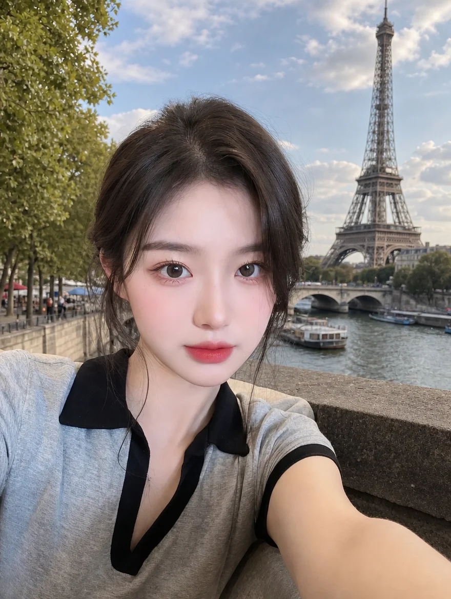 AI-swapped tropical beach background with subject preserved