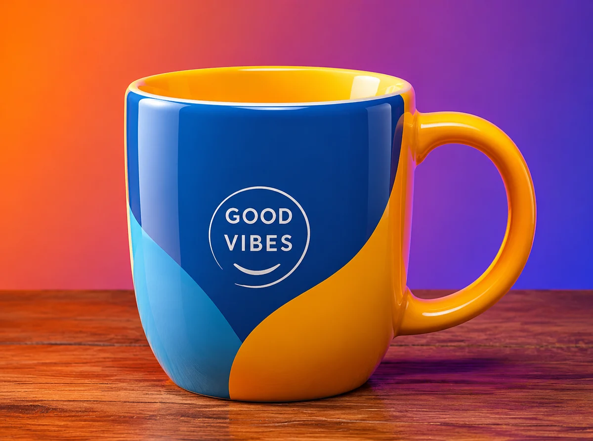AI product render before conversion — glossy CGI look on a gradient studio background