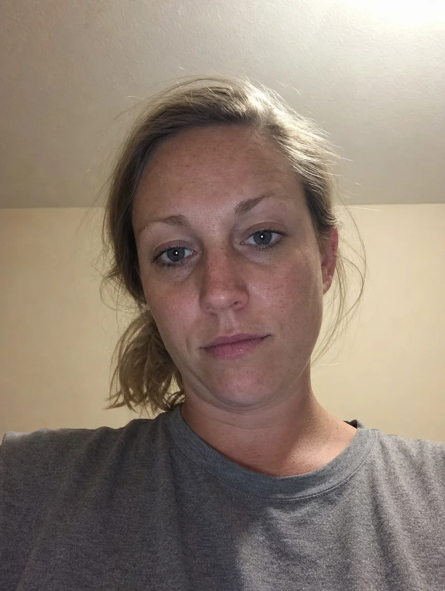 Original portrait under flat office lighting before AI relight