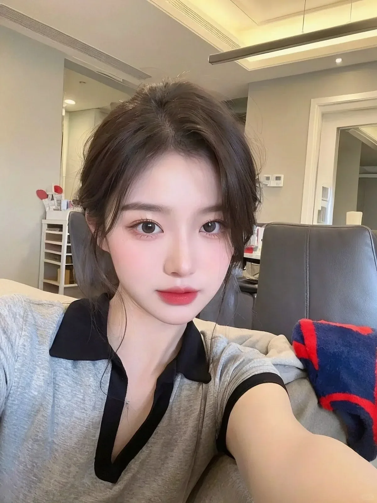 Original indoor selfie before AI background change