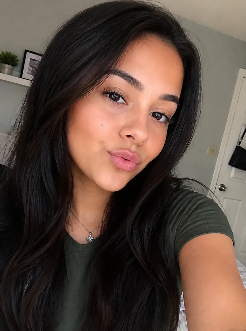Same selfie after removing the Snapchat filter — no overlay, natural face and hairline restored