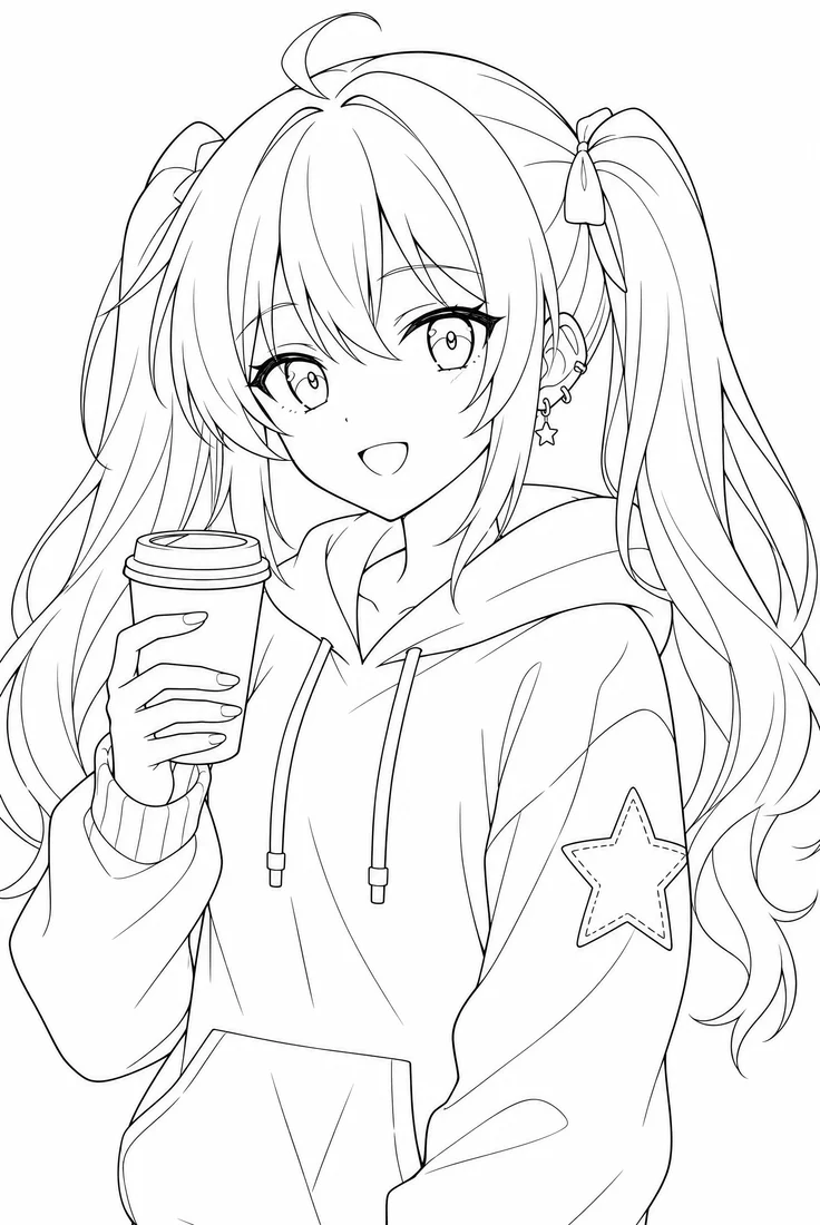 Clean Line Art With No Shading — original black-and-white manga page