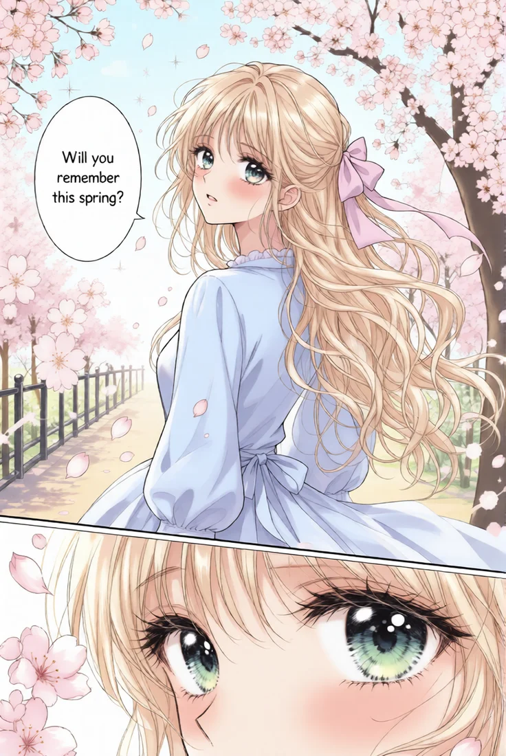 Shoujo Page With Flowers and Sparkles — colorized with the AI manga colorizer